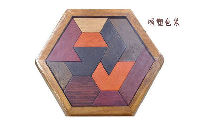 Hexagonal Wooden Puzzles IQ Game - Educational Toy for Kids and Adults - swaycart