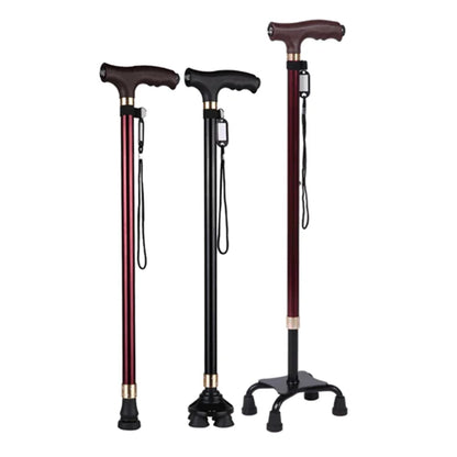 Retractable LED Walking Stick for Elderly – Lightweight Aluminium Alloy Cane with Anti-Slip Grip - swaycart