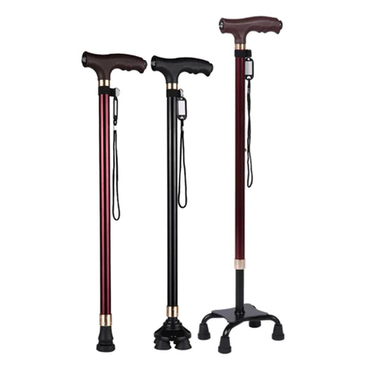 Retractable LED Walking Stick for Elderly – Lightweight Aluminium Alloy Cane with Anti-Slip Grip - swaycart