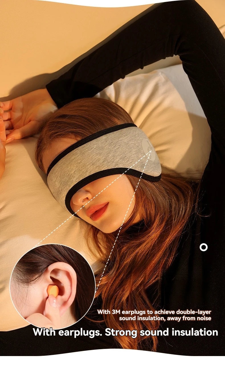 2-in-1 Noise-Reducing Sleep Earplugs with Adjustable Eye Mask - swaycart