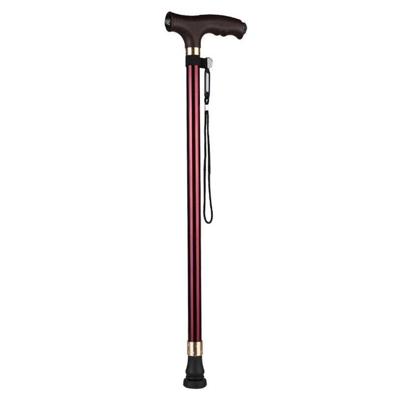 Retractable LED Walking Stick for Elderly – Lightweight Aluminium Alloy Cane with Anti-Slip Grip - swaycart