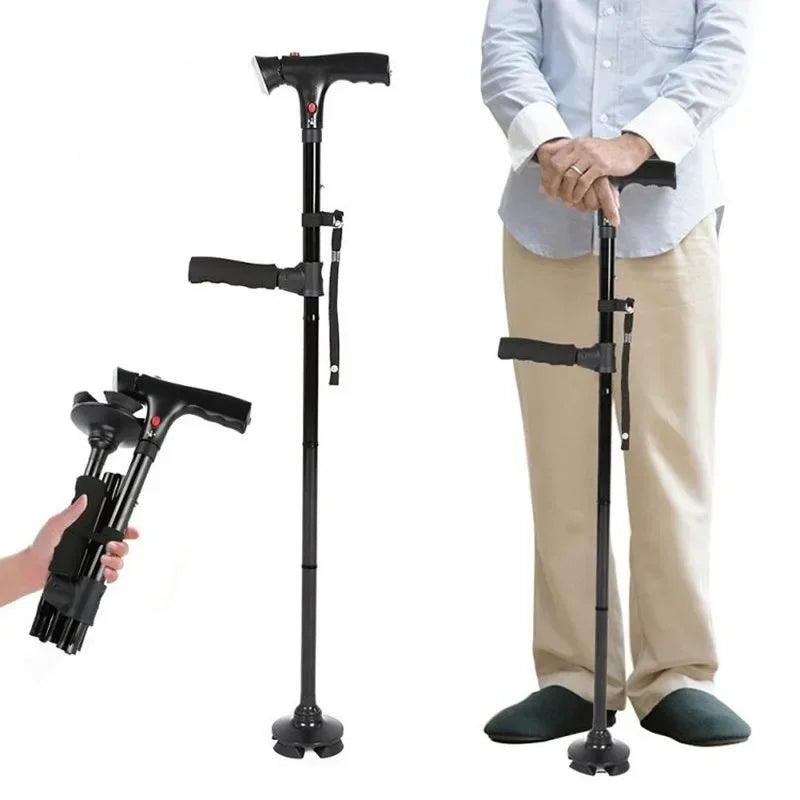 Folding Walking Stick with LED and Alarm - swaycart