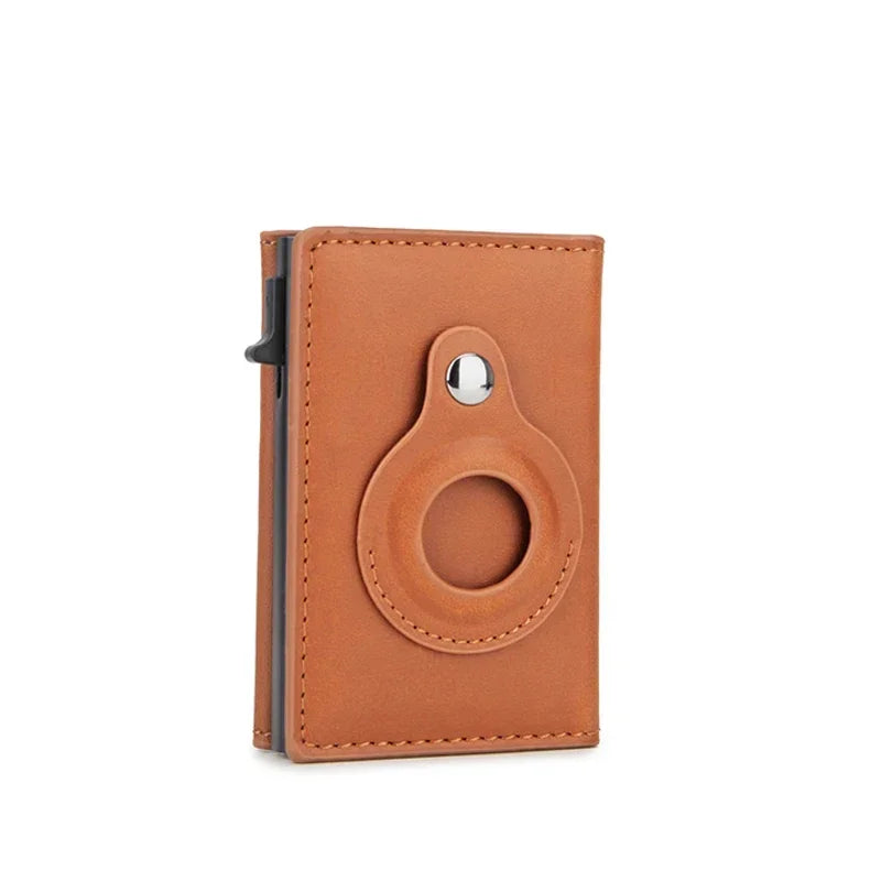 Retro Minimalist Men's AirTag Wallet with RFID Credit Card Holder - swaycart