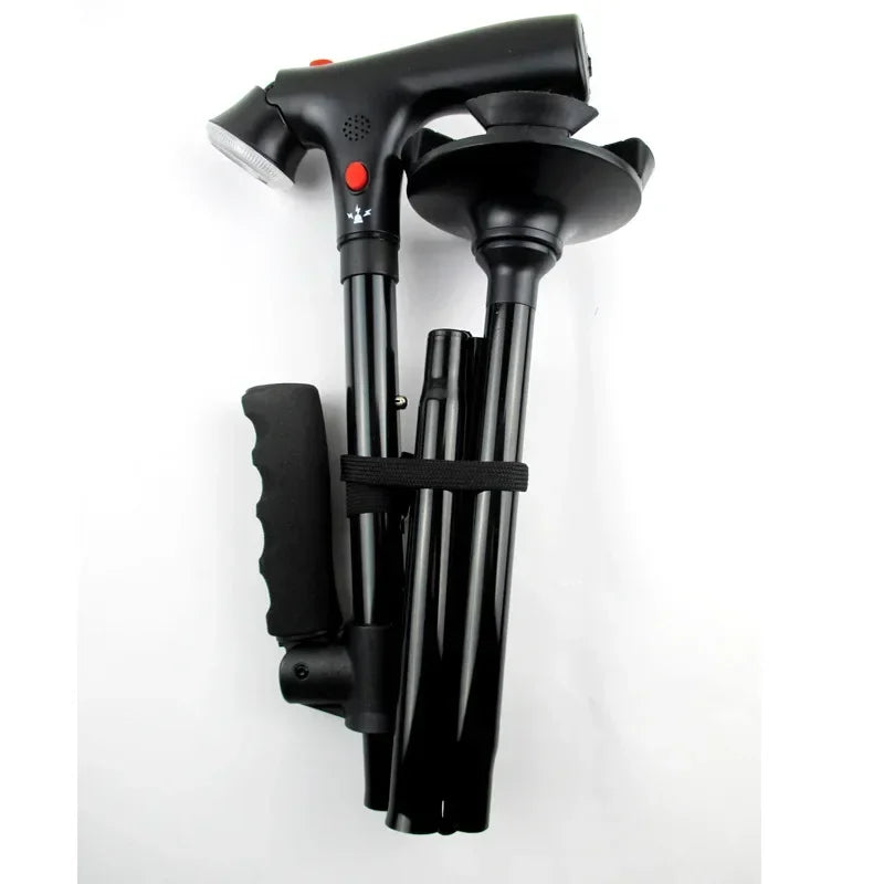 Folding Walking Stick with LED and Alarm - swaycart