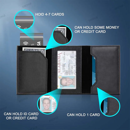 Retro Minimalist Men's AirTag Wallet with RFID Credit Card Holder - swaycart