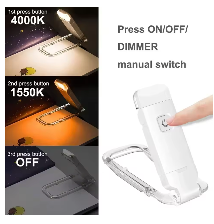 Clip-On Book Light - Adjustable Brightness & Eye Protection - swaycart